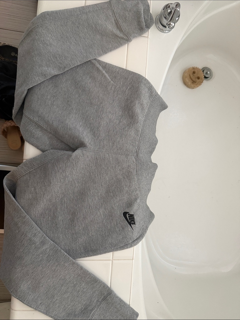 Nike Grey Crewneck Sweatshirt with Black Swoosh